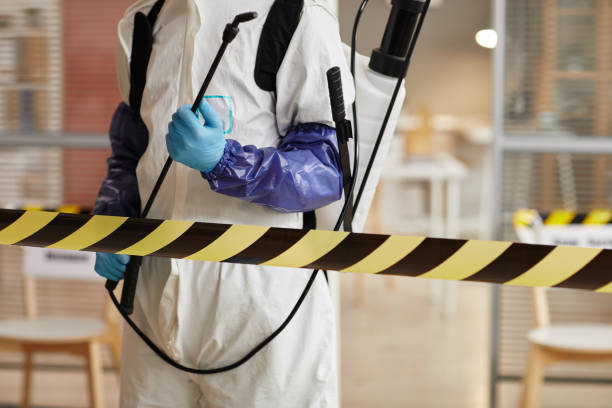 Professional Biohazard Cleanup technician working in Old Bethpage, NY
